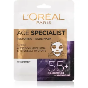L'Oréal Paris Age Specialist 55+ 1 ks pleťová maska na normálnu pleť; proti vráskam; na rozjasnenie pleti; spevnenie a lifting pleti