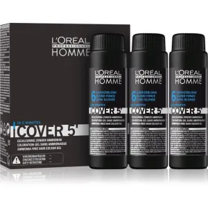 L'Oréal Professionnel Homme Cover 5´ 3x50 ml farba na vlasy pre mužov 3 Dark Brown na všetky typy vlasov; na farbené vlasy