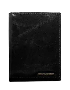 Čierna pánska kožená peňaženka bez zapínania #1829481