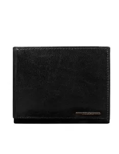 Čierna pánska kožená peňaženka bez zapínania #1829503