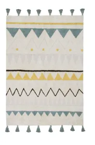 Ručne tkaný kusový koberec Azteca Natural-Vintage Blue Rozmery koberca: 140x200
