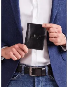 Čierna vertikálna pánska kožená peňaženka #1829966