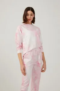 LOS OJOS Women's Pink Batik Patterned Pajama Set