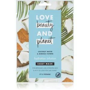 Love Beauty and Planet Textilné hydratačná pleťová maska s kokosovou vodou a kvety mimózy ( Hydration Infusion Sheet Mask) 1 ks