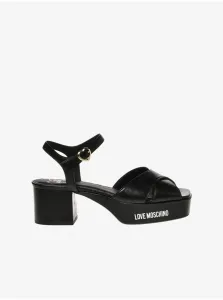 Black Women's Leather Sandals Love Moschino - Women #5166246