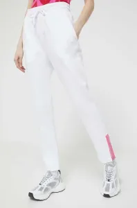 Bavlnené tepláky Love Moschino biela farba, jednofarebné #8469048