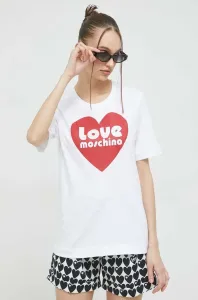 Bavlnené tričko Love Moschino biela farba #7504395