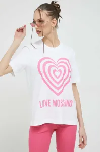Bavlnené tričko Love Moschino biela farba #8038594