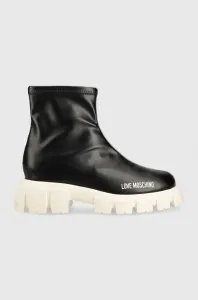 Členkové topánky Love Moschino dámske, čierna farba, na platforme,
