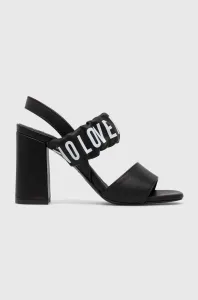 Kožené sandále Love Moschino čierna farba, JA16358G0GIE0000