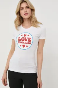 Tričko Love Moschino dámsky, biela farba #8674955