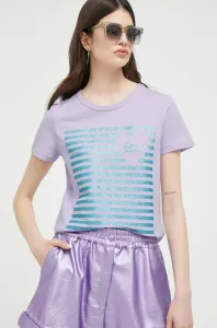Tričko Love Moschino dámsky, fialová farba