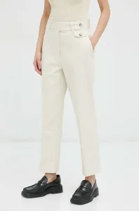 Bavlnené nohavice Lovechild béžová farba, široké, vysoký pás