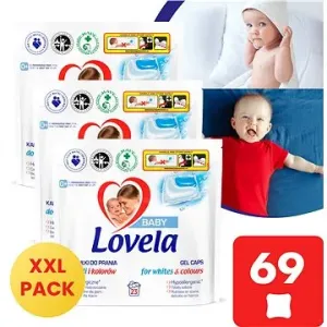 LOVELA Baby gélové kapsuly na pranie 3× 23 ks