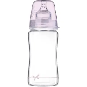 LOVI Baby Shower Glass Bottle Pink 3m+ 250 ml dojčenská fľaša pre deti