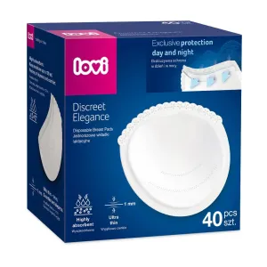 LOVI Discreet Elegance Disposable Breast Pads White vložky do podprsenky 40 ks vložiek do podprsenky pre ženy