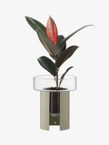 Terrazza kvetináč, v. 22 cm, Ø19 cm, číra/betónovo sivá - LSA international
