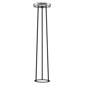 Lucande Seppe stojaca LED lampa, Ø 30 cm, nikel