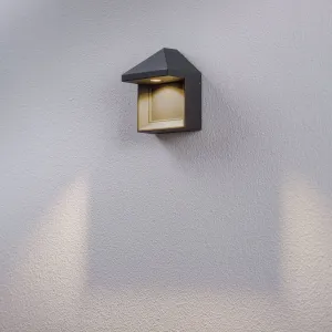 Lucande Zalinda LED vonkajšie nástenné svietidlo v tmavosivej farbe