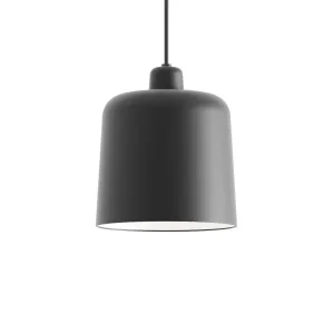 Závesné svetlo Luceplan Zile čierne matné, Ø 20 cm