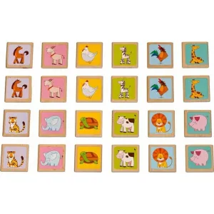 LUCY & LEO - Zvieratká - drevené detské pexeso 24 kartičiek