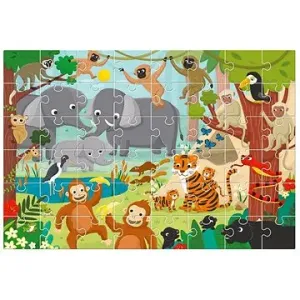 Ludattica Obrie podlahové puzzle, Veselá džungľa, 48 dielikov