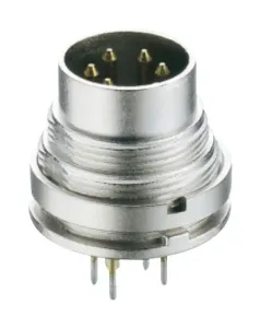 Lumberg Sgr 50/6 Connector,circular Din,male Receptacle, Pcb Term,  W/lock Ring And Pcb Pins,ip40 23Ah4026