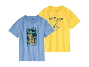 lupilu® Chlapčenské bavlnené tričko, 2 kusy (86/92, svetlomodrá/žltá)