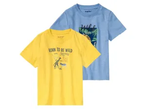 lupilu® Chlapčenské bavlnené tričko, 2 kusy (98/104, svetlomodrá/žltá)