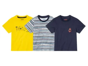 lupilu® Chlapčenské tričko, 3 kusy (110/116, žltá/modrá)