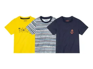 lupilu® Chlapčenské tričko, 3 kusy (86/92, žltá/modrá)