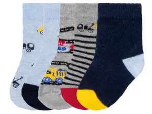 lupilu® Chlapčenské ponožky pre bábätká, 5 párov (11/14, vozidlá/námornícka modrá/modrá/žltá/sivá)