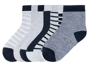 lupilu® Chlapčenské ponožky, 7 párov (19/22, pruhy/navy modrá/sivá)