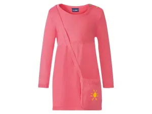lupilu® Dievčenské pletené šaty, s pletenou taškou cez plece (86/92, ružová)
