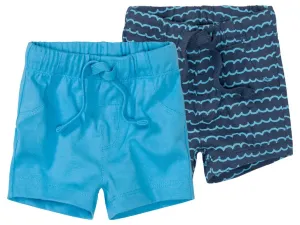 lupilu® Chlapčenské šortky pre bábätká, 2 kusy (62/68, navy modrá/modrá)