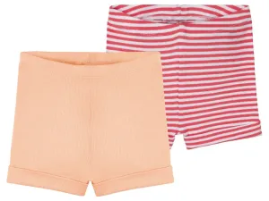 lupilu® Dievčenské šortky pre bábätká, 2 kusy (50/56, ružová/oranžová)