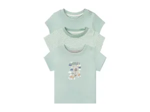 lupilu® Detské bavlnené tričko pre bábätká BIO, 3 kusy (50/56, zelená)