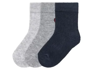 lupilu® Chlapčenské ponožky pre bábätká, 3 páry (11/14, sivá/námornícka modrá)