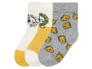 lupilu® Chlapčenské ponožky pre bábätká, 3 páry (11/14, žltá/biela/sivá)