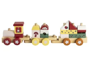 lupilu® Drevená motorická hračka (drevená železnica, červená)