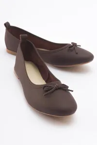 LuviShoes 01 Brown Skin Genuine Leather Women's Flat Shoes