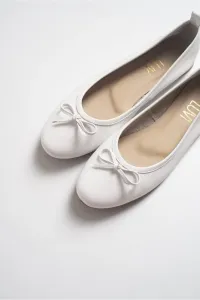 LuviShoes 01. White Skin Women's Ballerina Shoes