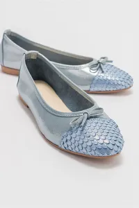 LuviShoes 02 Blue Glitter Women's Ballerinas #9084972