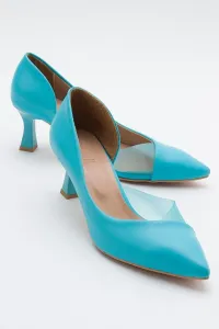 LuviShoes 353 Baby Blue Skin Heeled Women's Shoes