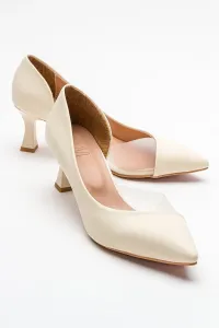 LuviShoes 353 Ecru Skin Heeled Women's Shoes
