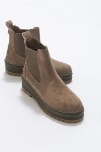 LuviShoes 4120 Dark Beige Suede Women's Boots