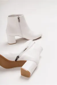 LuviShoes 4901 White Skin Women's Boots #9062729