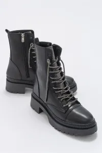 LuviShoes Abet Women's Black Skin Boots