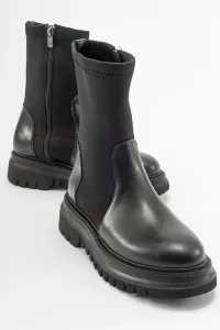 LuviShoes ALİAS Black Scuba Women's Boots