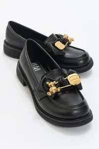 LuviShoes Arden Black Skin Women's Loafer